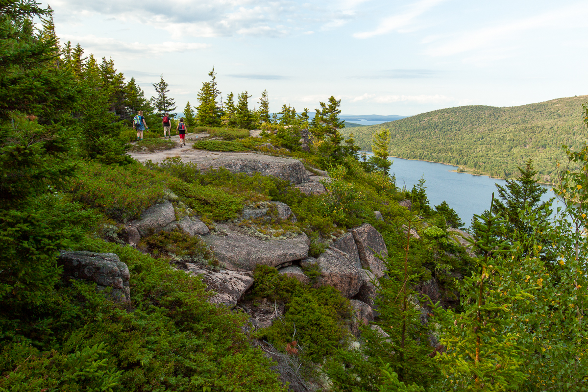 Cliffs on North Bubble Trail overlooking Eagle Lake in Acadia Park