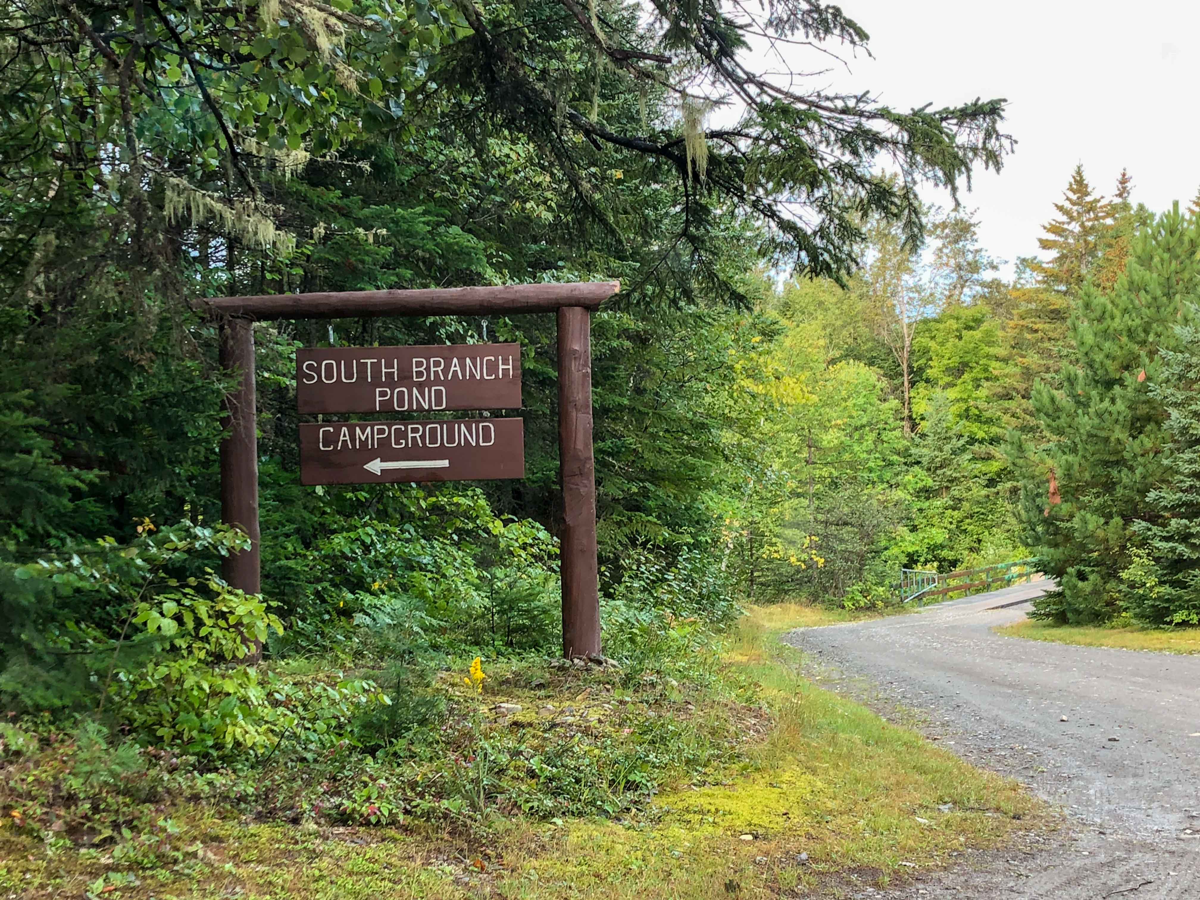 South Branch Pond Campground Sign